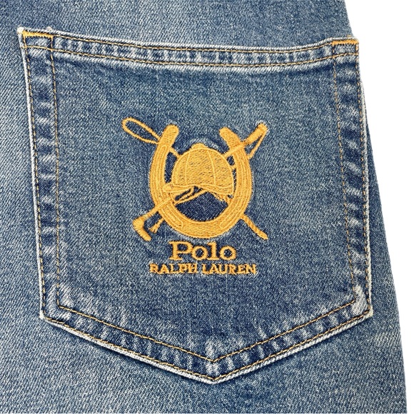 Polo Ralph Lauren Suede Patch Jeans Sz 28 - Picture 11 of 16